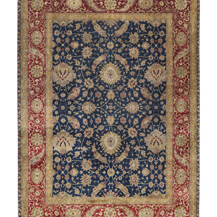 Ziegler 9' 11" X 13' 10" Hand Knotted Wool Rug 9' 11" X 13' 10" (302 X 422) / Blue / Wool