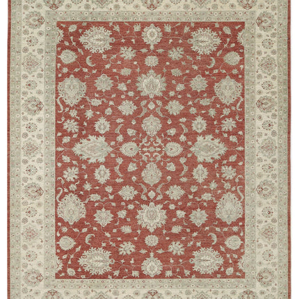 Ziegler 9' 7" X 11' 11" Hand Knotted Wool Rug 9' 7" X 11' 11" (292 X 363) / Red / Wool