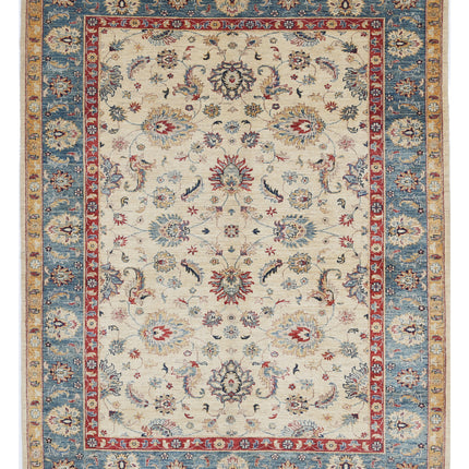 Ziegler 5' 10" X 7' 6" Hand Knotted Wool Rug 5' 10" X 7' 6" (178 X 229) / Ivory / Wool