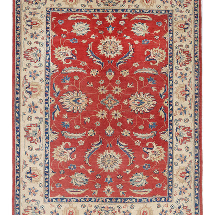Ziegler 6' 6" X 8' 10" Hand Knotted Wool Rug 6' 6" X 8' 10" (198 X 269) / Red / Wool