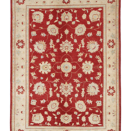 Ziegler 5' 1" X 7' 0" Hand Knotted Wool Rug 5' 1" X 7' 0" (155 X 213) / Red / Wool