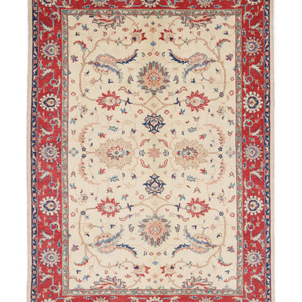 Ziegler 6' 2" X 9' 3" Hand Knotted Wool Rug 6' 2" X 9' 3" (188 X 282) / Ivory / Wool