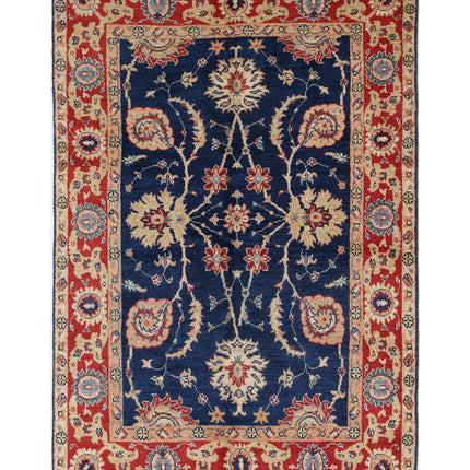 Ziegler 4' 6" X 6' 9" Hand Knotted Wool Rug 4' 6" X 6' 9" (137 X 206) / Blue / Wool
