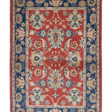 Ziegler 4' 1" X 5' 10" Hand Knotted Wool Rug 4' 1" X 5' 10" (124 X 178) / Red / Wool