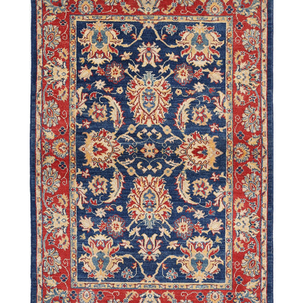 Ziegler 4' 0" X 6' 0" Hand Knotted Wool Rug 4' 0" X 6' 0" (122 X 183) / Blue / Wool