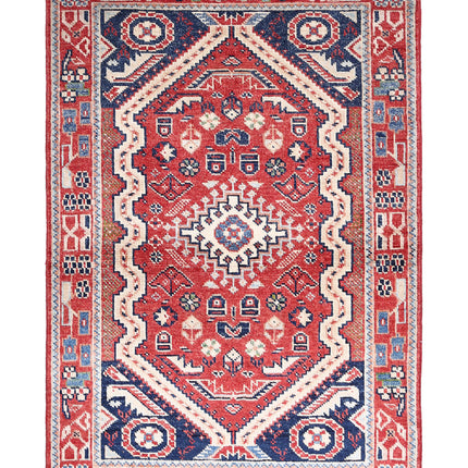 Ziegler 3' 3" X 4' 1" Hand Knotted Wool Rug 3' 3" X 4' 1" (99 X 124) / Red / Wool
