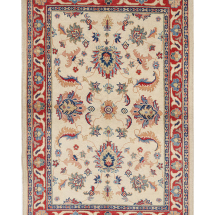 Ziegler 4' 0" X 5' 11" Hand Knotted Wool Rug 4' 0" X 5' 11" (122 X 180) / Ivory / Wool