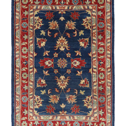 Ziegler 3' 2" X 4' 7" Hand Knotted Wool Rug 3' 2" X 4' 7" (97 X 140) / Blue / Wool