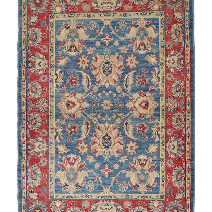 Ziegler 4' 2" X 5' 11" Hand Knotted Wool Rug 4' 2" X 5' 11" (127 X 180) / Blue / Wool
