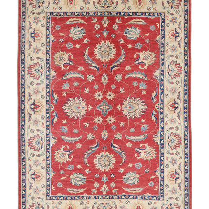 Ziegler 6' 8" X 9' 6" Hand Knotted Wool Rug 6' 8" X 9' 6" (203 X 290) / Red / Wool