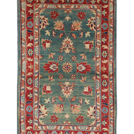 Ziegler 3' 0" X 4' 10" Hand Knotted Wool Rug 3' 0" X 4' 10" (91 X 147) / Green / Wool