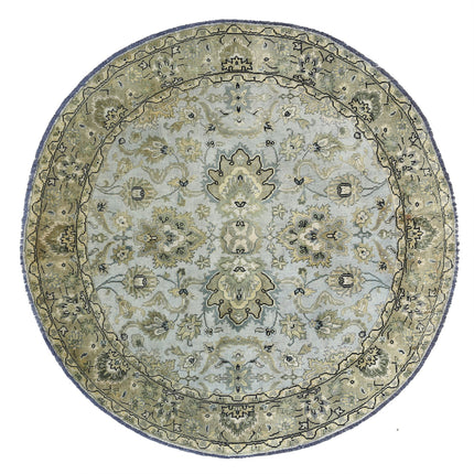 Ziegler 4' 8" X 4' 11" Hand Knotted Wool Rug 4' 8" X 4' 11" (142 X 150) / Blue / Wool