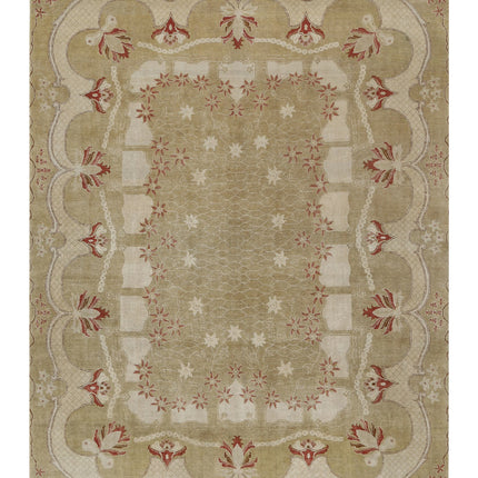 Ziegler 9' 1" X 12' 1" Hand Knotted Wool Rug 9' 1" X 12' 1" (277 X 368) / Green / Wool