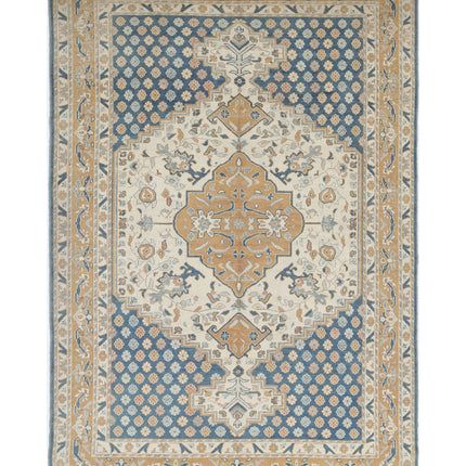 Ziegler 7' 0" X 10' 5" Hand Knotted Wool Rug 7' 0" X 10' 5" (213 X 318) / Blue / Wool