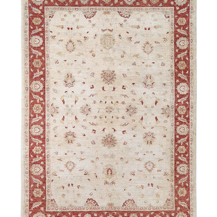 Ziegler 6' 6" X 9' 7" Hand Knotted Wool Rug 6' 6" X 9' 7" (198 X 292) / Ivory / Wool