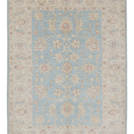 Ziegler 4' 11" X 6' 7" Hand Knotted Wool Rug 4' 11" X 6' 7" (150 X 201) / Blue / Wool
