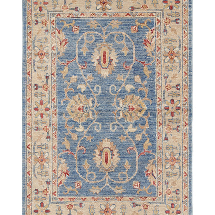 Ziegler 2' 9" X 4' 1" Hand Knotted Wool Rug 2' 9" X 4' 1" (84 X 124) / Blue / Wool