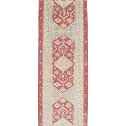 Ziegler 2' 8" X 8' 4" Hand Knotted Wool Rug 2' 8" X 8' 4" (81 X 254) / Red / Wool