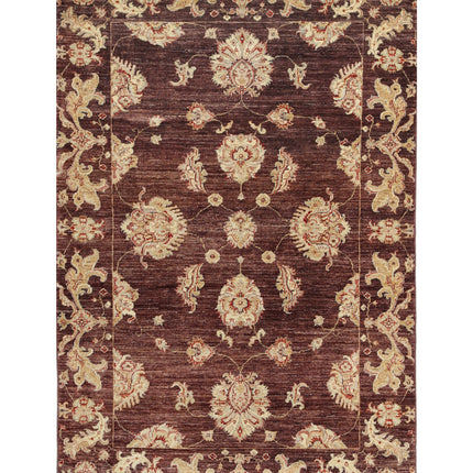 Ziegler 3' 9" X 5' 10" Hand Knotted Wool Rug 3' 9" X 5' 10" (114 X 178) / Brown / Wool