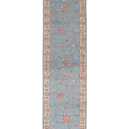 Ziegler 2' 6" X 9' 9" Hand Knotted Wool Rug 2' 6" X 9' 9" (76 X 297) / Blue / Wool