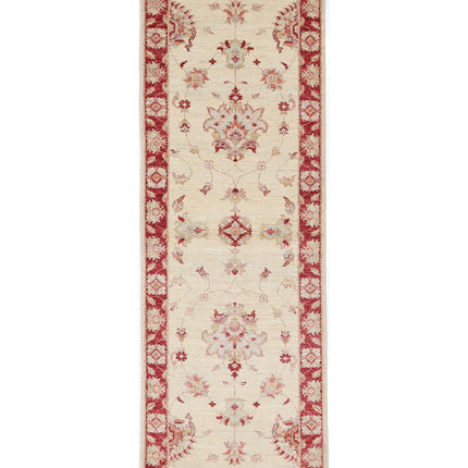 Ziegler 2' 7" X 8' 4" Hand Knotted Wool Rug 2' 7" X 8' 4" (79 X 254) / Ivory / Wool
