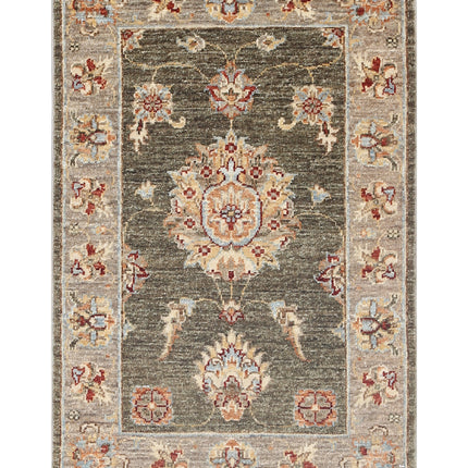 Ziegler 2' 0" X 2' 11" Hand Knotted Wool Rug 2' 0" X 2' 11" (61 X 89) / Green / Wool
