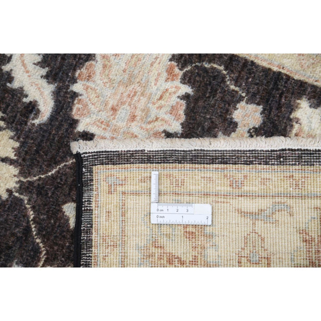 Ziegler 2' 8" X 8' 1" Wool Hand-Knotted Rug 2' 8" X 8' 1" (81 X 246) / Black / Ivory