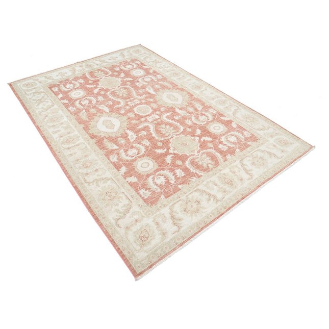 Serenity 5' 6" X 7' 9" Wool Hand-Knotted Rug 5' 6" X 7' 9" (168 X 236) / Red / Ivory