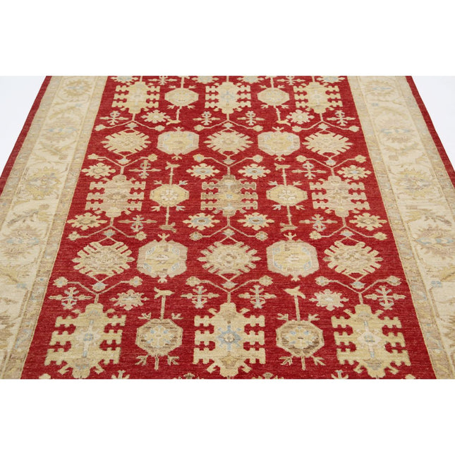 Ziegler 5' 7" X 7' 9" Wool Hand-Knotted Rug 5' 7" X 7' 9" (170 X 236) / Red / Ivory