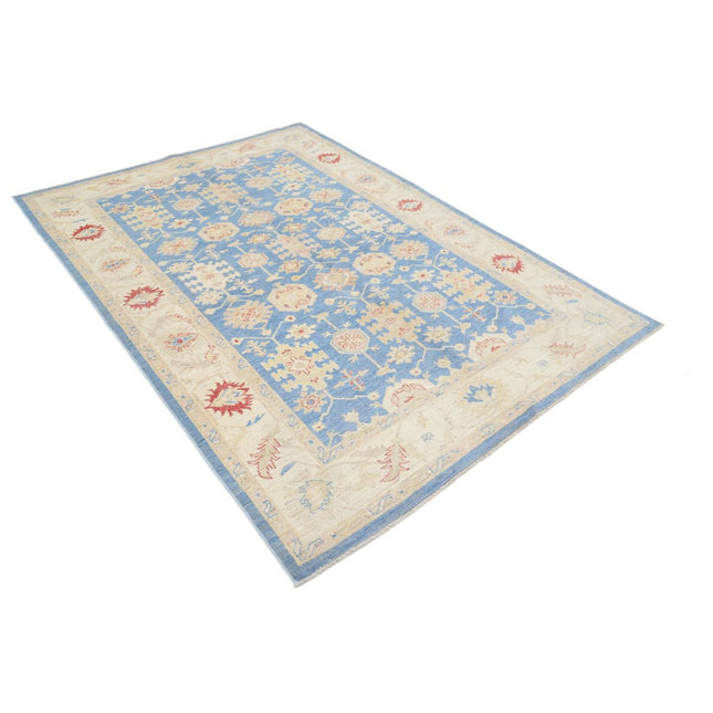 Ziegler 5' 5" X 7' 9" Wool Hand-Knotted Rug 5' 5" X 7' 9" (165 X 236) / Blue / Ivory