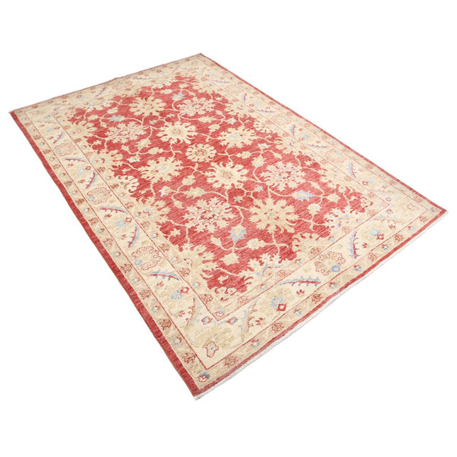 Ziegler 4' 9" X 6' 11" Wool Hand-Knotted Rug 4' 9" X 6' 11" (145 X 211) / Red / Ivory