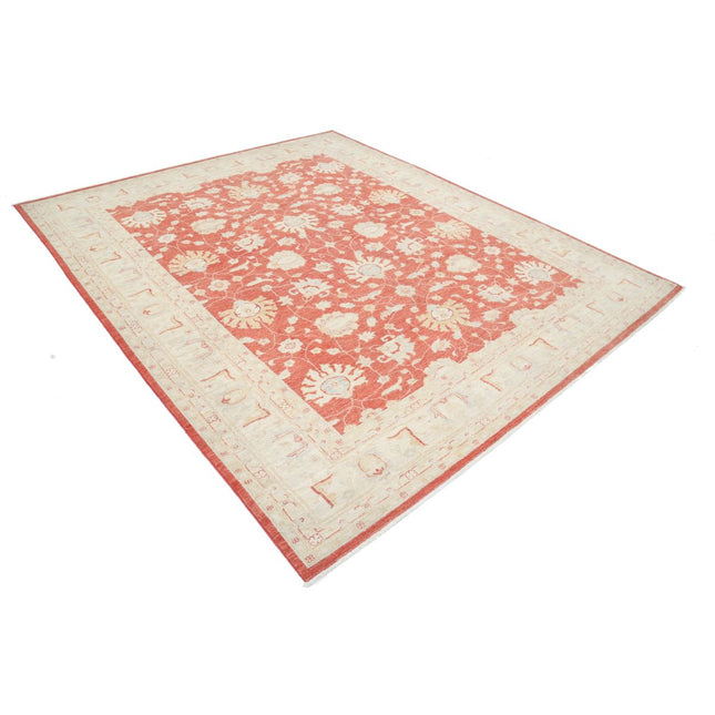 Ziegler 7' 9" X 9' 3" Wool Hand-Knotted Rug 7' 9" X 9' 3" (236 X 282) / Red / Ivory
