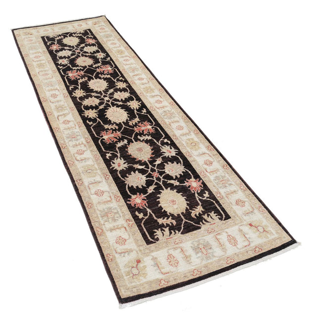 Ziegler 2' 7" X 8' 0" Wool Hand-Knotted Rug 2' 7" X 8' 0" (79 X 244) / Black / Ivory