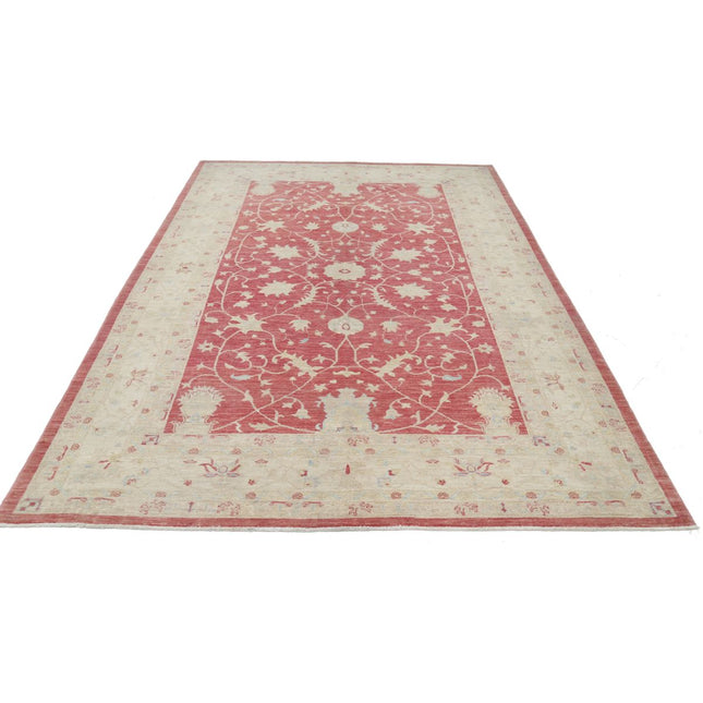 Serenity 6' 8" X 9' 10" Wool Hand-Knotted Rug 6' 8" X 9' 10" (203 X 300) / Red / Ivory