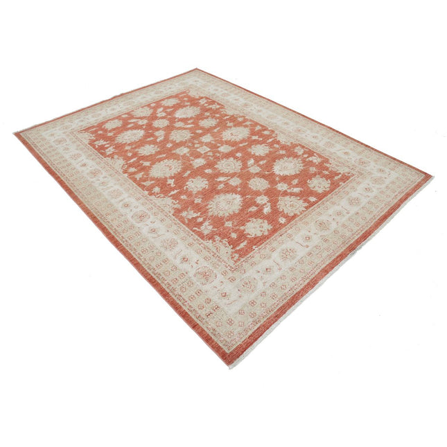 Ziegler 5' 9" X 7' 7" Wool Hand-Knotted Rug 5' 9" X 7' 7" (175 X 231) / Red / Ivory