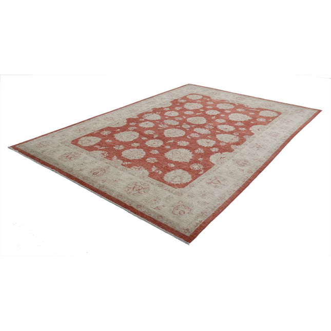 Ziegler 7' 11" X 11' 6" Wool Hand-Knotted Rug 7' 11" X 11' 6" (241 X 351) / Red / Ivory