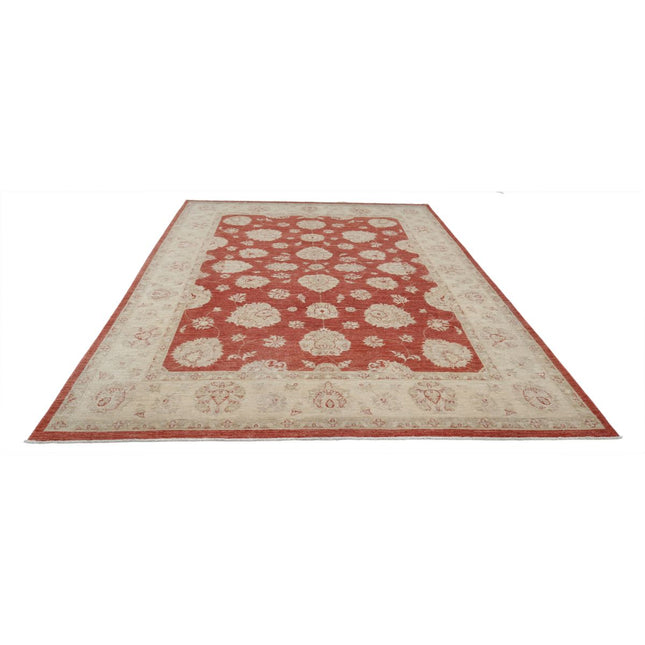 Ziegler 7' 11" X 11' 6" Wool Hand-Knotted Rug 7' 11" X 11' 6" (241 X 351) / Red / Ivory