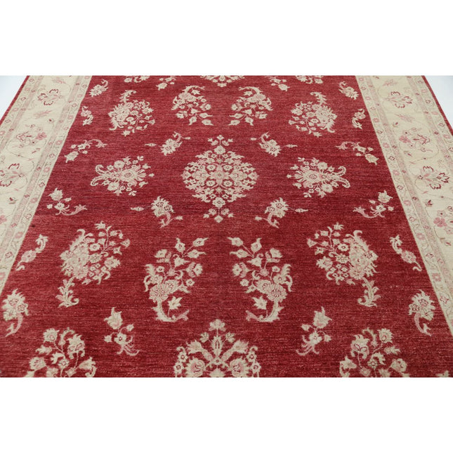 Ziegler 7' 11" X 10' 0" Wool Hand-Knotted Rug 7' 11" X 10' 0" (241 X 305) / Red / Ivory