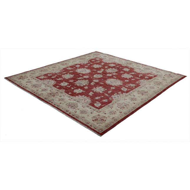 Ziegler 6' 6" X 6' 10" Wool Hand-Knotted Rug 6' 6" X 6' 10" (198 X 208) / Red / Ivory