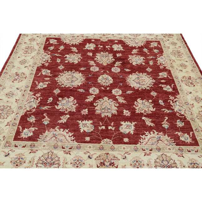 Ziegler 6' 6" X 6' 10" Wool Hand-Knotted Rug 6' 6" X 6' 10" (198 X 208) / Red / Ivory