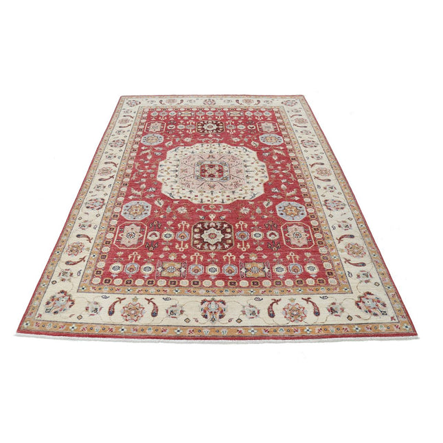 Ziegler 5' 6" X 7' 11" Wool Hand-Knotted Rug 5' 6" X 7' 11" (168 X 241) / Red / Ivory