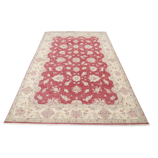 Ziegler 5' 5" X 8' 10" Wool Hand-Knotted Rug 5' 5" X 8' 10" (165 X 269) / Red / Ivory