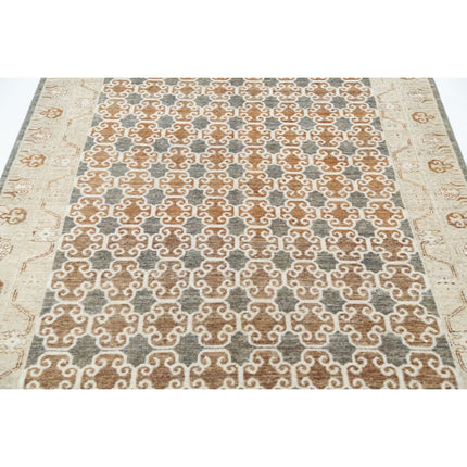 Ziegler 4' 9" X 7' 1" Wool Hand-Knotted Rug 4' 9" X 7' 1" (145 X 216) / Brown / Ivory