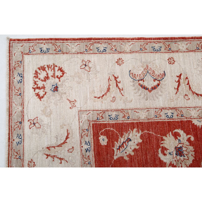 Ziegler 8' 0" X 9' 4" Wool Hand-Knotted Rug 8' 0" X 9' 4" (244 X 284) / Red / Ivory