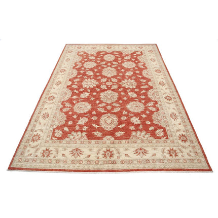 Ziegler 5' 5" X 7' 8" Wool Hand-Knotted Rug 5' 5" X 7' 8" (165 X 234) / Red / Ivory
