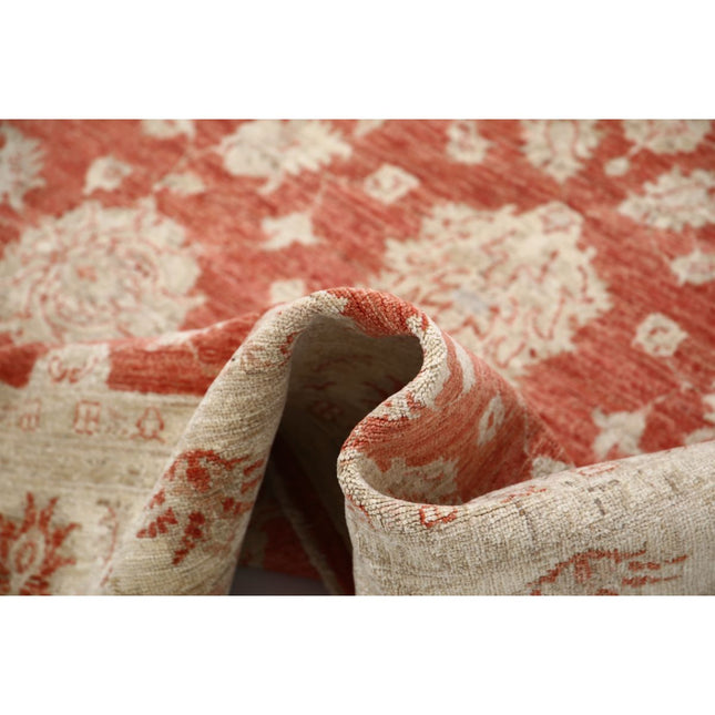 Ziegler 5' 5" X 7' 8" Wool Hand-Knotted Rug 5' 5" X 7' 8" (165 X 234) / Red / Ivory