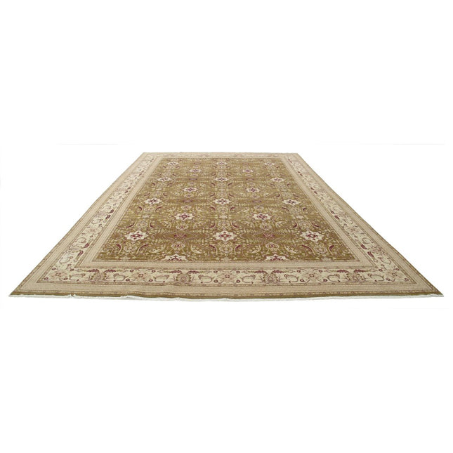 Ziegler 9' 11" X 14' 0" Wool Hand-Knotted Rug 9' 11" X 14' 0" (302 X 427) / Brown / Ivory