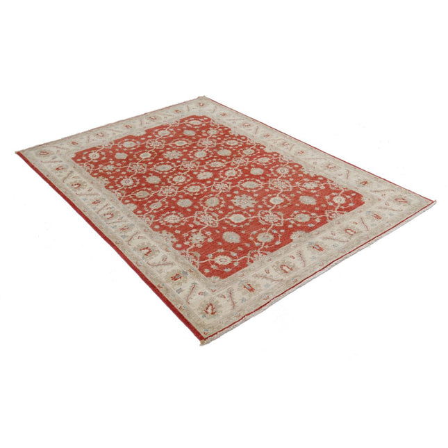 Ziegler 4' 9" X 6' 3" Wool Hand-Knotted Rug 4' 9" X 6' 3" (145 X 191) / Red / Ivory