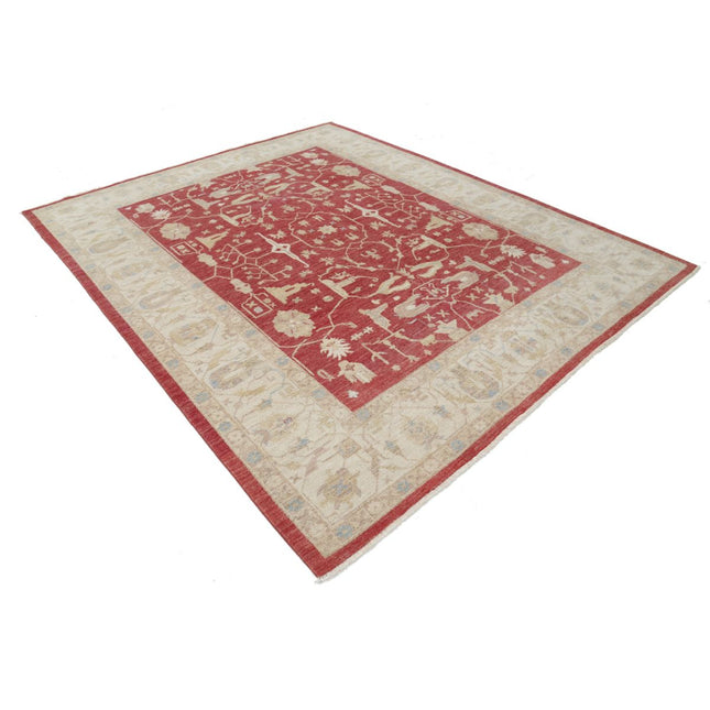 Ziegler 8' 0" X 9' 5" Wool Hand-Knotted Rug 8' 0" X 9' 5" (244 X 287) / Red / Ivory