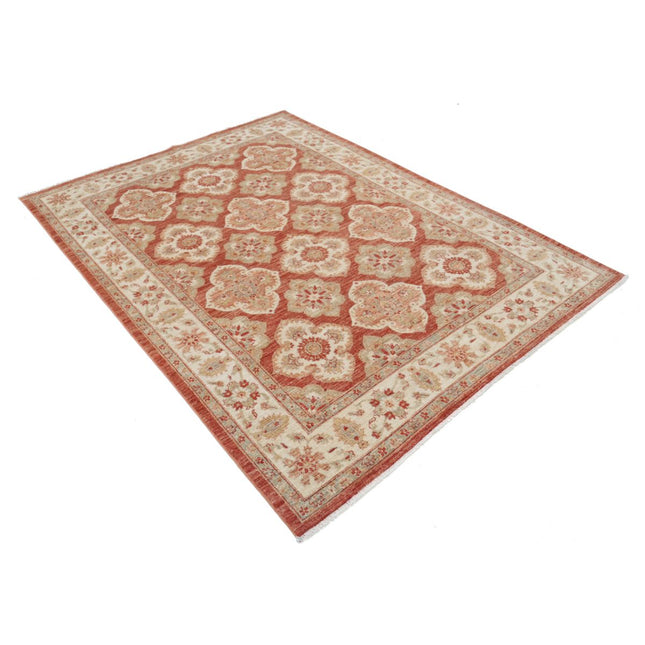 Ziegler 5' 7" X 7' 6" Wool Hand-Knotted Rug 5' 7" X 7' 6" (170 X 229) / Red / Ivory